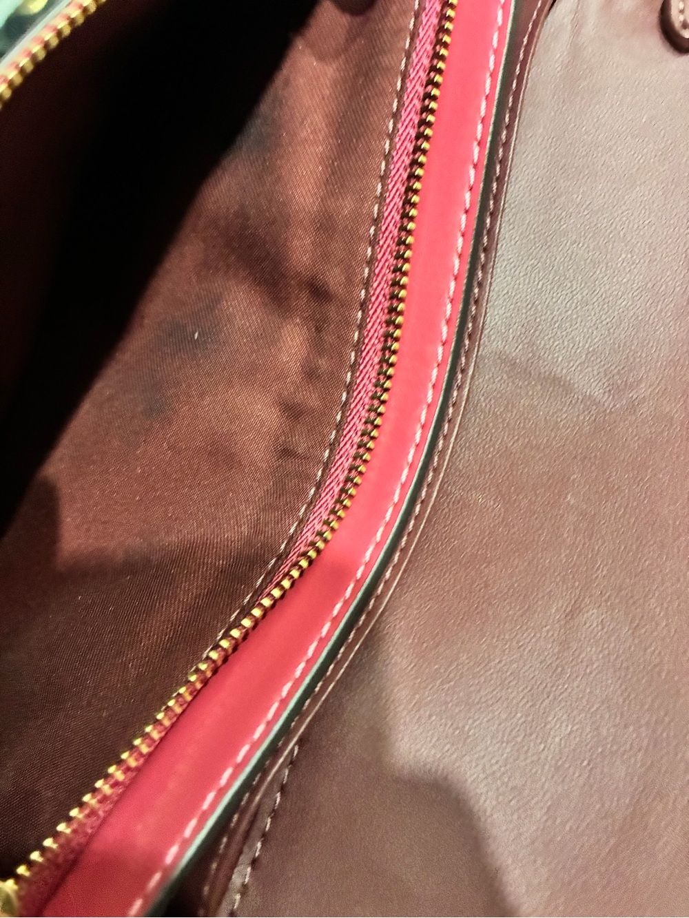 Coach Hot Pink Signature-Embossed Leather Crossbody - Picture 4 of 5